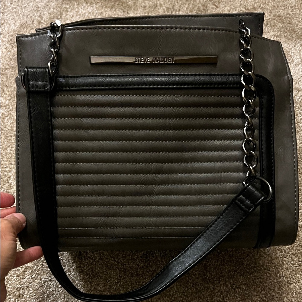 Steve Madden Chic Black and Gray Satchel